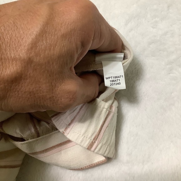 J. Jill Linen Stretch Jenna Crop Pants Striped Wide Leg Size Medium - Picture 9 of 10